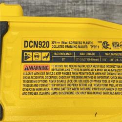 AS-IS DEWALT 20-Volt 21° Cordless Framing Nailer (Tool-Only)