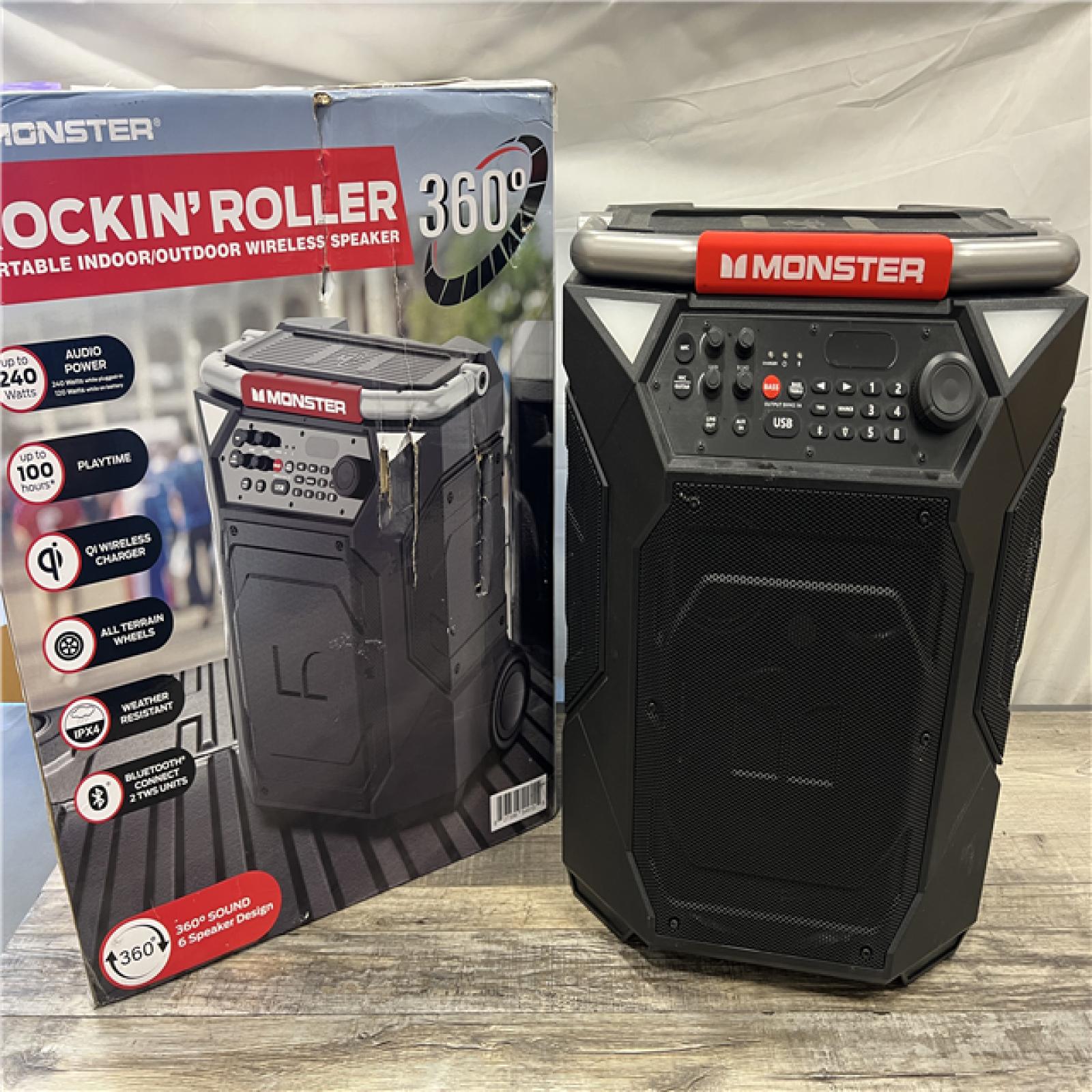 AS-IS Monster Rockin Roller 360 Indoor/Outdoor Bluetooth Speaker