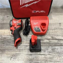AS-IS Milwaukee FUEL 12V Li-Ion Brushless Cordless Stubby 3/8 in. Impact Wrench Kit