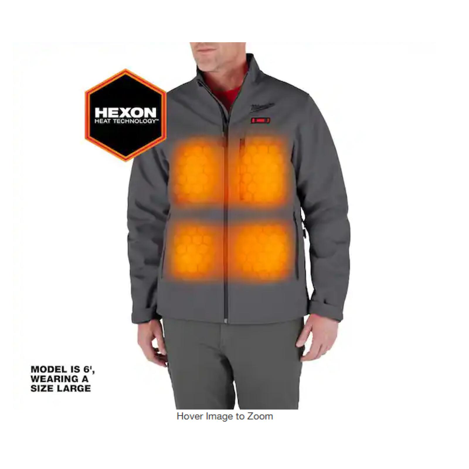 NEW! - Milwaukee Men's Medium M12 12V Lithium-Ion Cordless TOUGHSHELL Gray Heated Jacket
