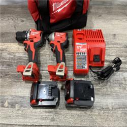 AS-IS Milwaukee 18-Volt Lithium-Ion Brushless Cordless Compact Hammer Drill/Impact Combo Kit