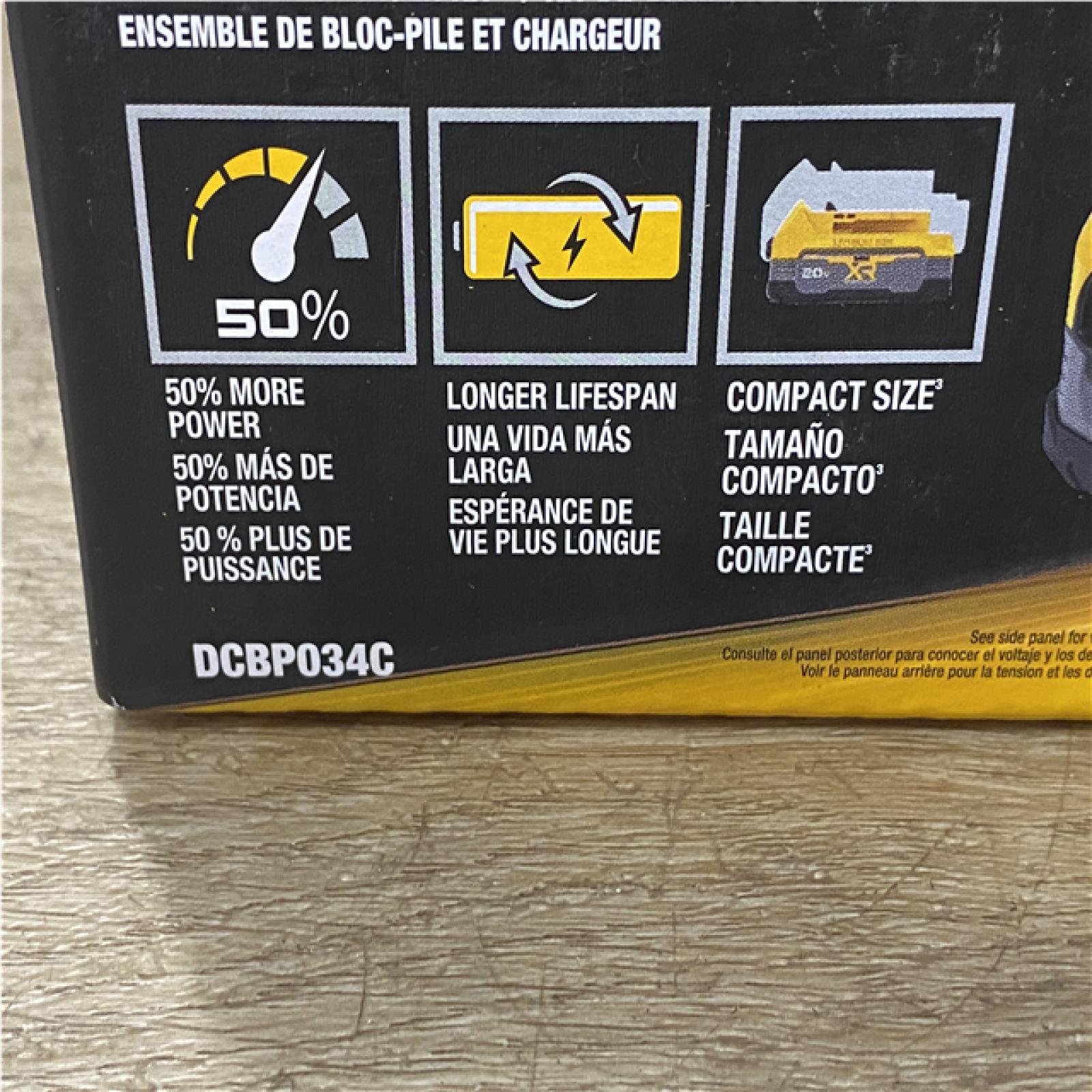 NEW DEWALT 20V MAX XR POWERSTACK Lithium-Ion Battery Starter Kit with 1.7Ah Battery and Charger
