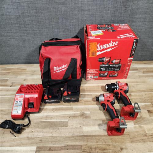 HOUSTON LOCATION - AS-IS (APPEARS LIKE NEW) Milwaukee 18-Volt Lithium-Ion Brushless Cordless Compact Hammer Drill/Impact Combo Kit