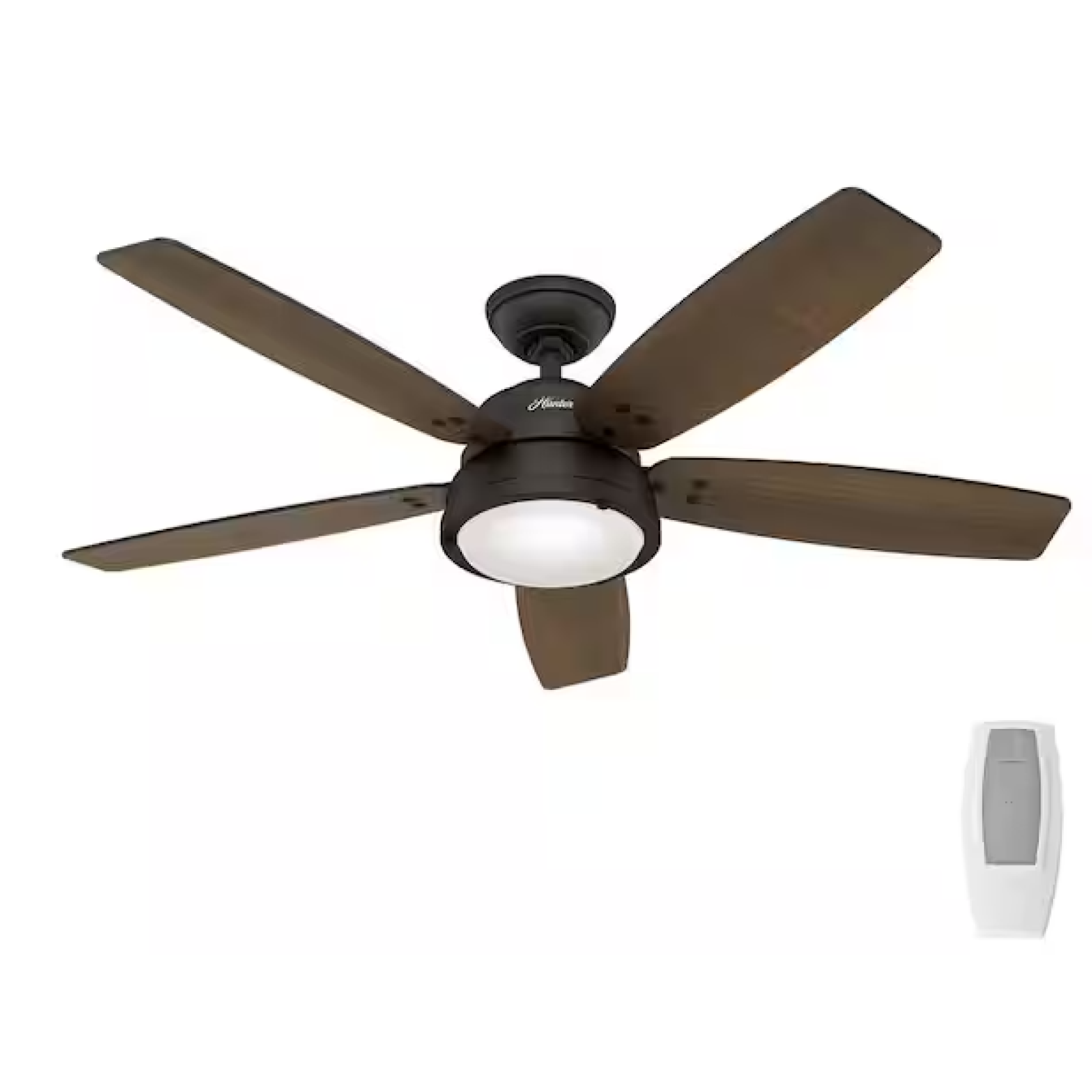 DALLAS LOCATION - AS IS HUNTER CHANNELSIDE LED 52 in. Noble Bronze Indoor/Outdoor Ceiling Fan W Remote (9 UNITS)