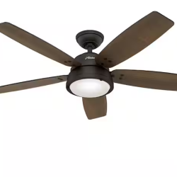 DALLAS LOCATION - AS IS HUNTER CHANNELSIDE LED 52 in. Noble Bronze Indoor/Outdoor Ceiling Fan W Remote (9 UNITS)