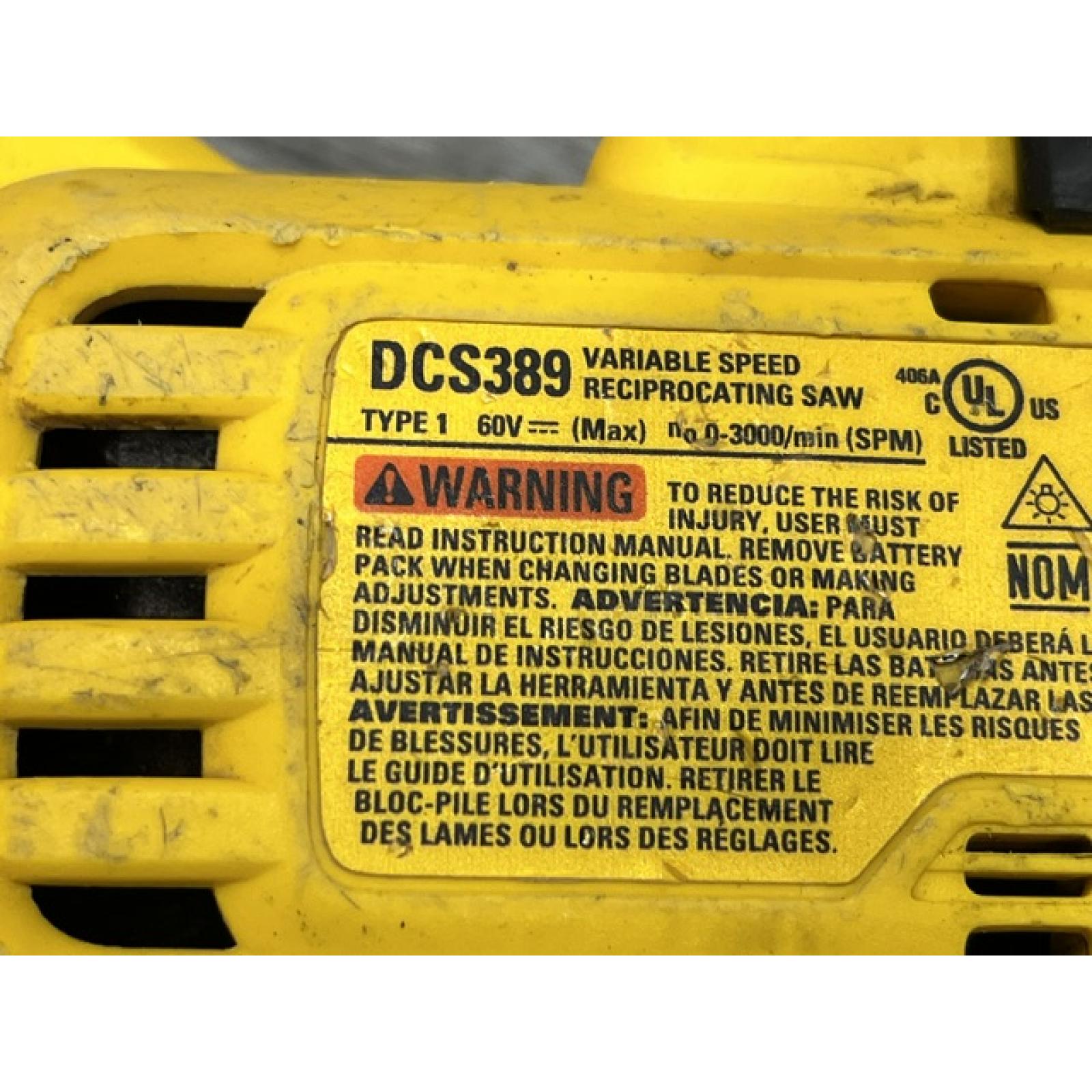 AS-IS DEWALT FLEXVOLT 60V MAX Cordless Brushless Reciprocating Saw (Tool Only)