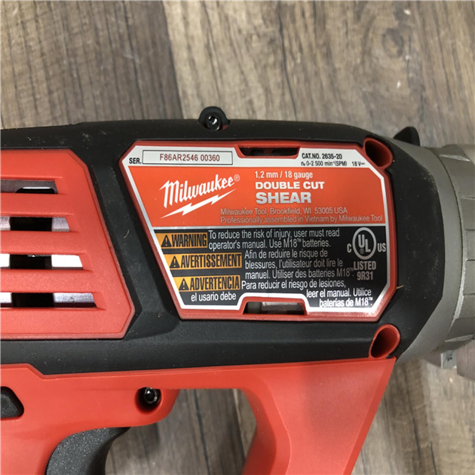 AS-IS Milwaukee 18-Volt Lithium-Ion Cordless 18-Gauge Double Cut Metal Shear (Tool-Only)