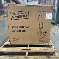 DALLAS LOCATION- Maintenance Warehouse® 3/8 In. X 100 Ft. Manual Feed Electric Cable Drum Auger