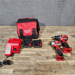 HOUSTON LOCATION - AS-IS Milwaukee M18 Brushed Cordless (2-Tool) Drill/Driver and Impact Driver Kit