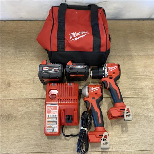 AS-IS Milwaukee 18-Volt Lithium-Ion Brushless Cordless Compact Hammer Drill/Impact Combo Kit