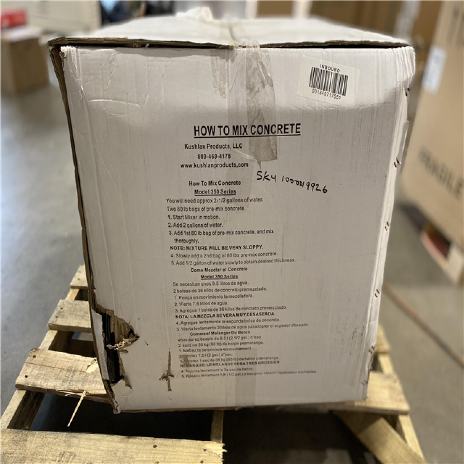 DALLAS LOCATION - KUSHLAN 3.5 cu. ft. 1/2 HP 120-Volt Motor Direct Drive Cement Mixer