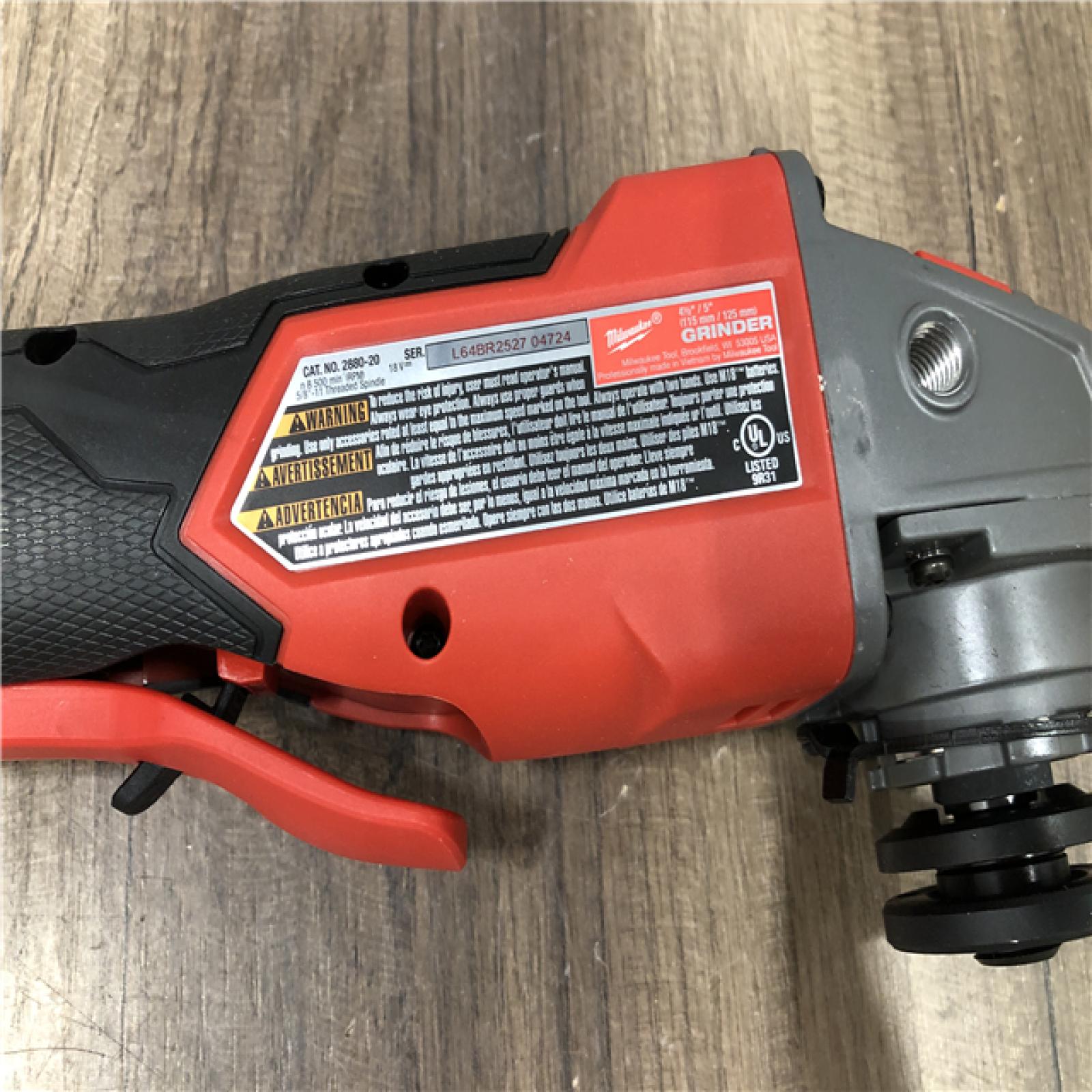 AS-IS Milwaukee FUEL 18V Lithium-Ion Brushless Cordless 4-1/2 in./5 in. Grinder w/Paddle Switch (Tool-Only)