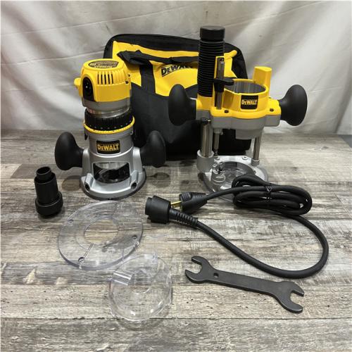 AS-IS DEWALT 12 Amp Corded 2-1/4 Horsepower Fixed and Plunge Base Router Kit