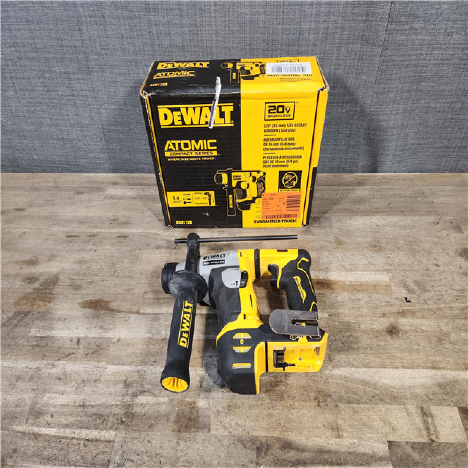 HOUSTON LOCATION - AS-IS Dewalt DCH172B MAX Atomic 20V 5/8 Inch Brushless Cordless SDS Plus Rotary Hammer (Tool Only)