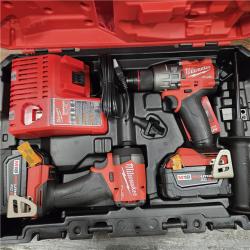AS-IS Milwaukee M18 FUEL 18V Lithium-Ion Brushless Cordless Hammer Drill and Impact Driver Combo Kit (2-Tool) with 2 Batteries