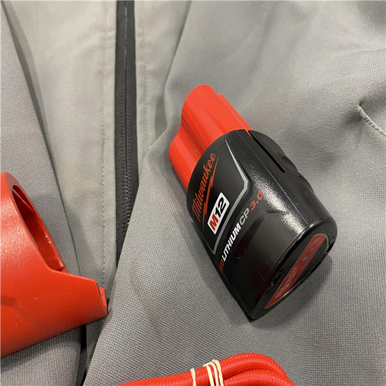 AS-IS Milwaukee Men's X-Large 12-Volt Lithium-Ion Cordless Tough Shell Gray Heated Jacket Kit