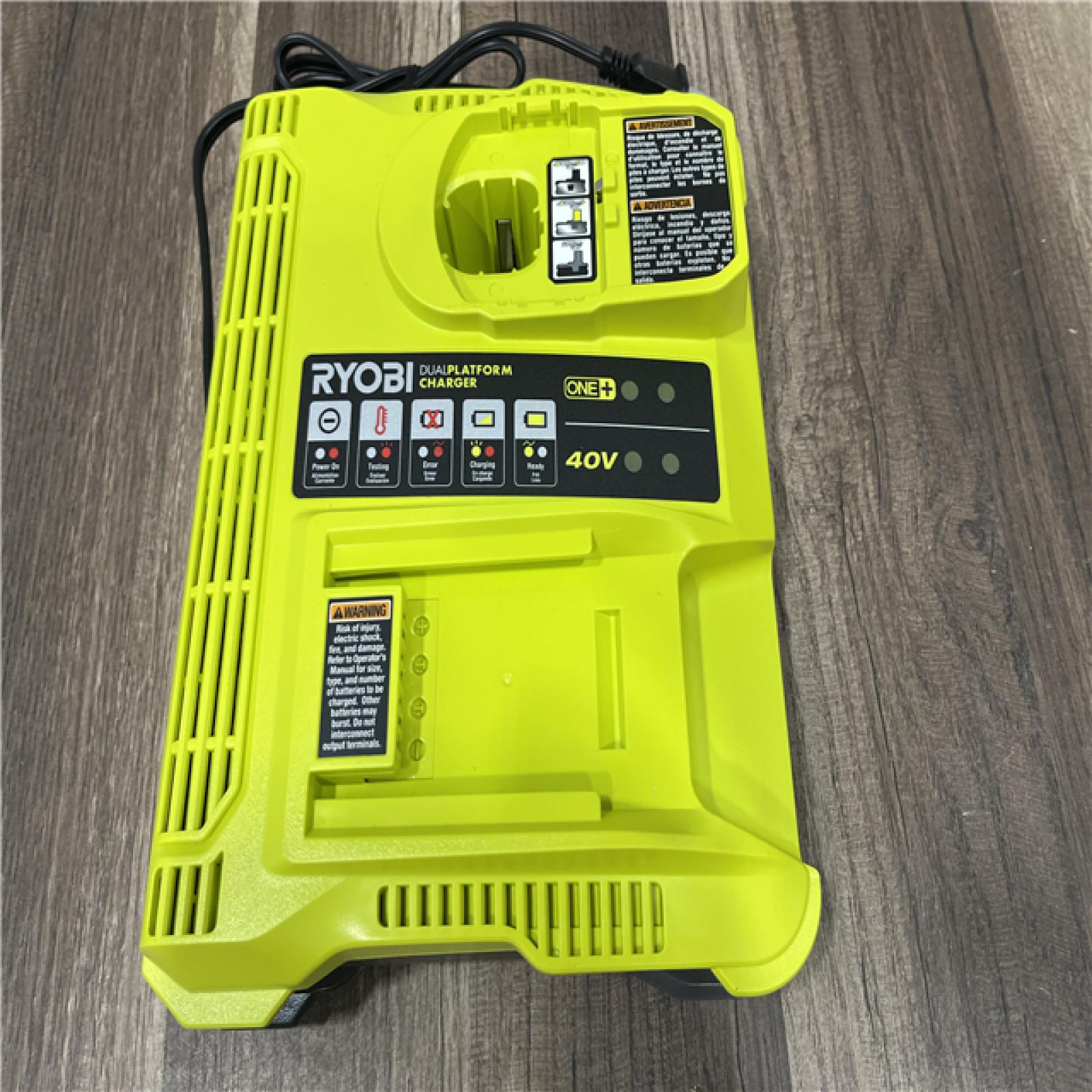 AS-IS RYOBI ONE+ Lithium-Ion Dual Platform Charger for ONE+ 18V and 40-Volt Batteries