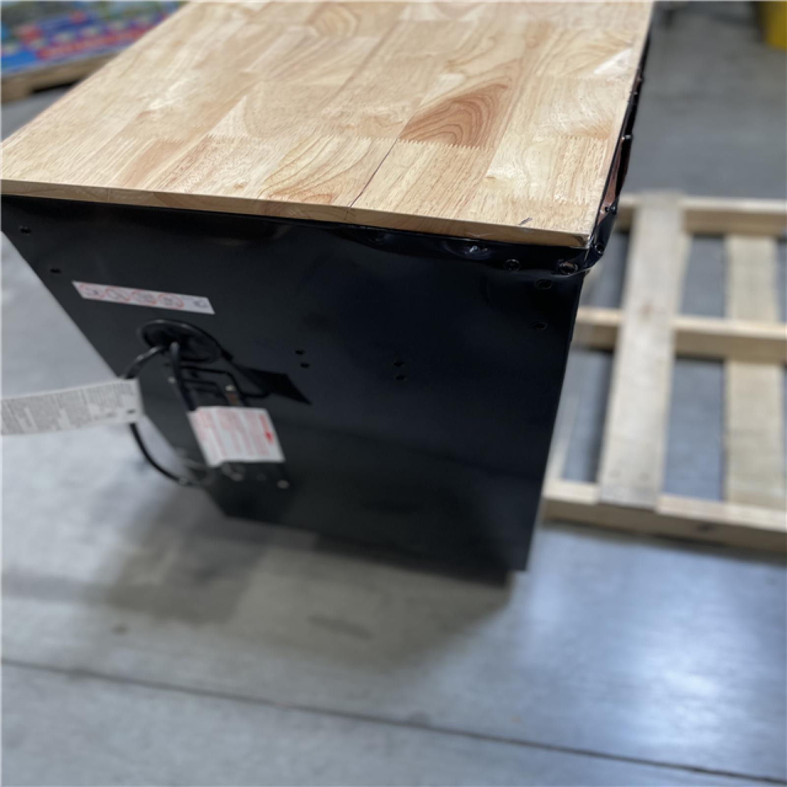 DALLAS LOCATION- AS-IS HUSKY Tool Storage 46 in. W x 18 in. D 9-Drawer Mobile Workbench Cabinet in Gloss Black