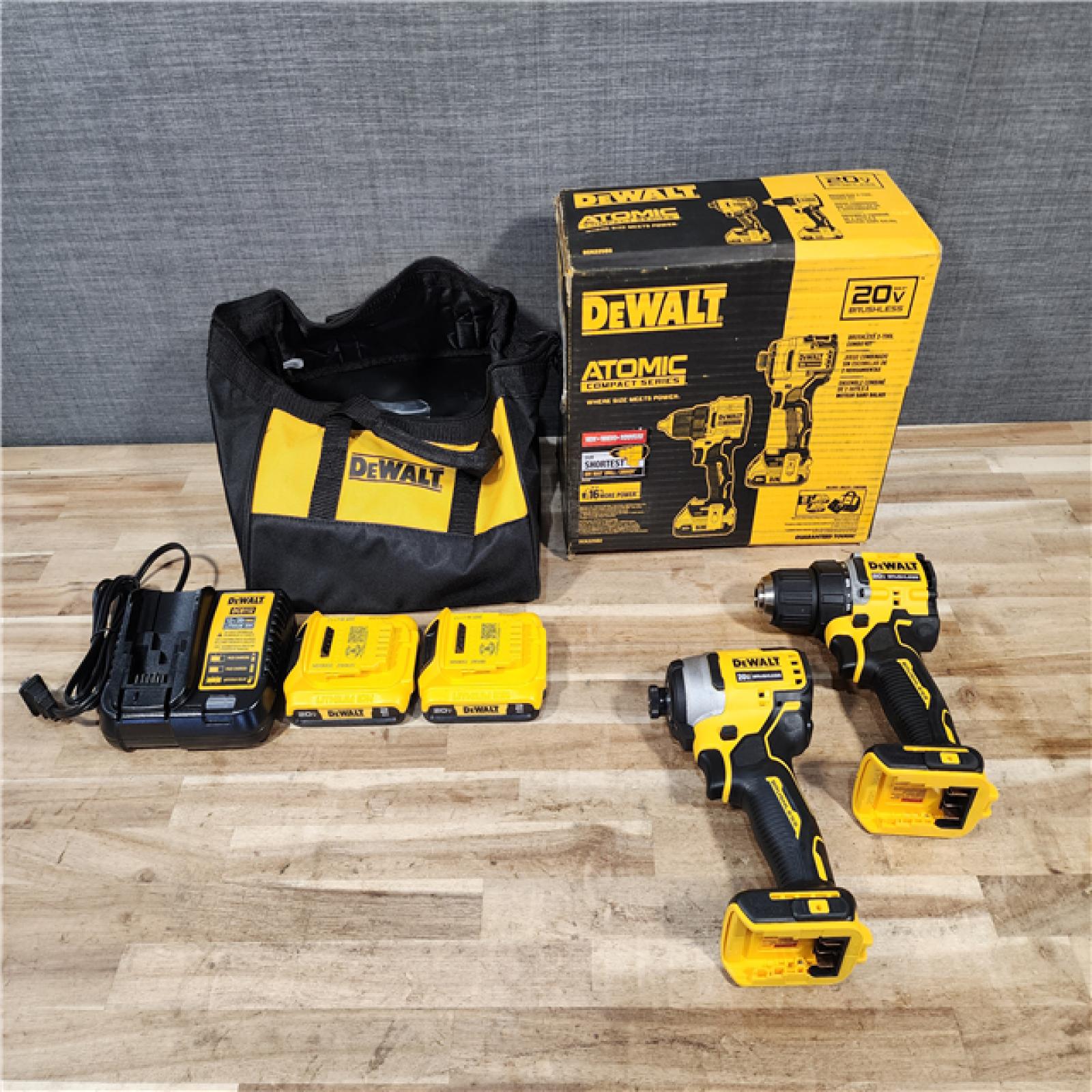 HOUSTON LOCATION - AS-IS DEWALT ATOMIC 20-Volt MAX Lithium-Ion Cordless Combo Kit