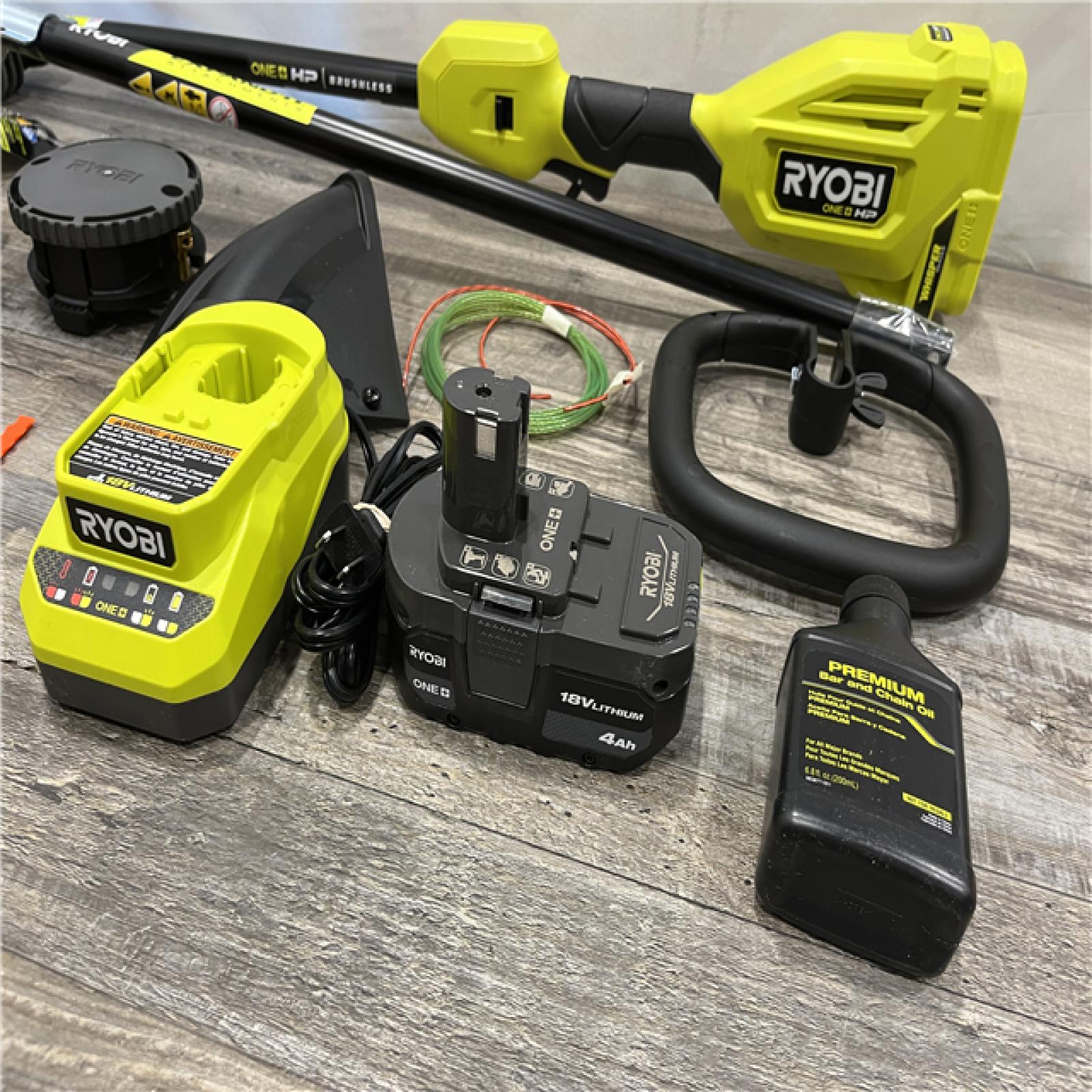 AS-IS RYOBI ONE+ HP 18V Brushless Whisper Series 15 in. Cordless Attachment Capable String Trimmer Kit