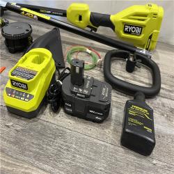 AS-IS RYOBI ONE+ HP 18V Brushless Whisper Series 15 in. Cordless Attachment Capable String Trimmer Kit