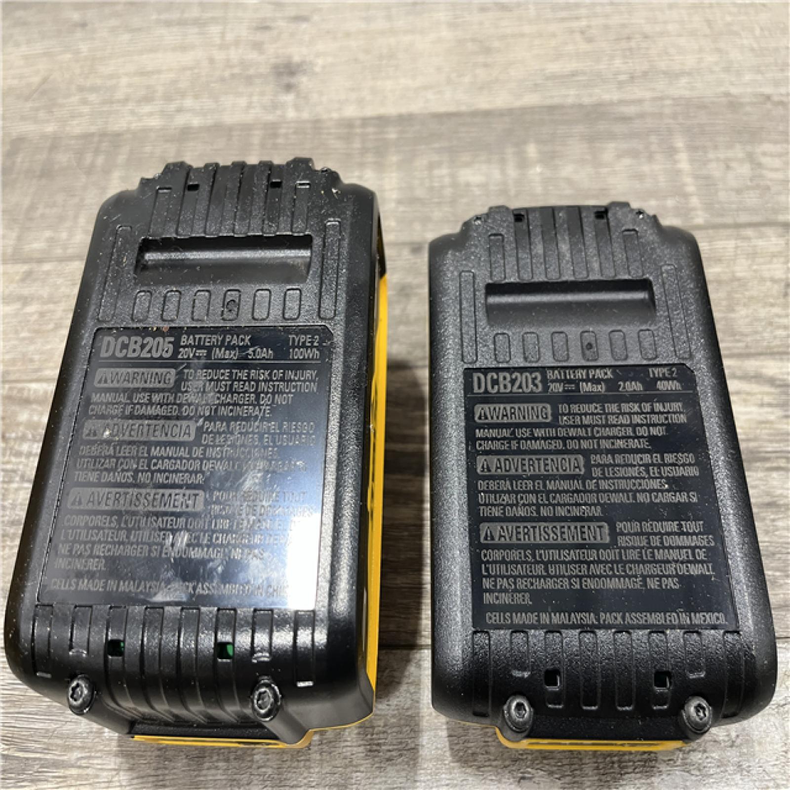 AS-IS DEWALT 20V MAX Lithium-Ion Battery Kit with 5.0Ah and 2.0Ah Battery and Charger