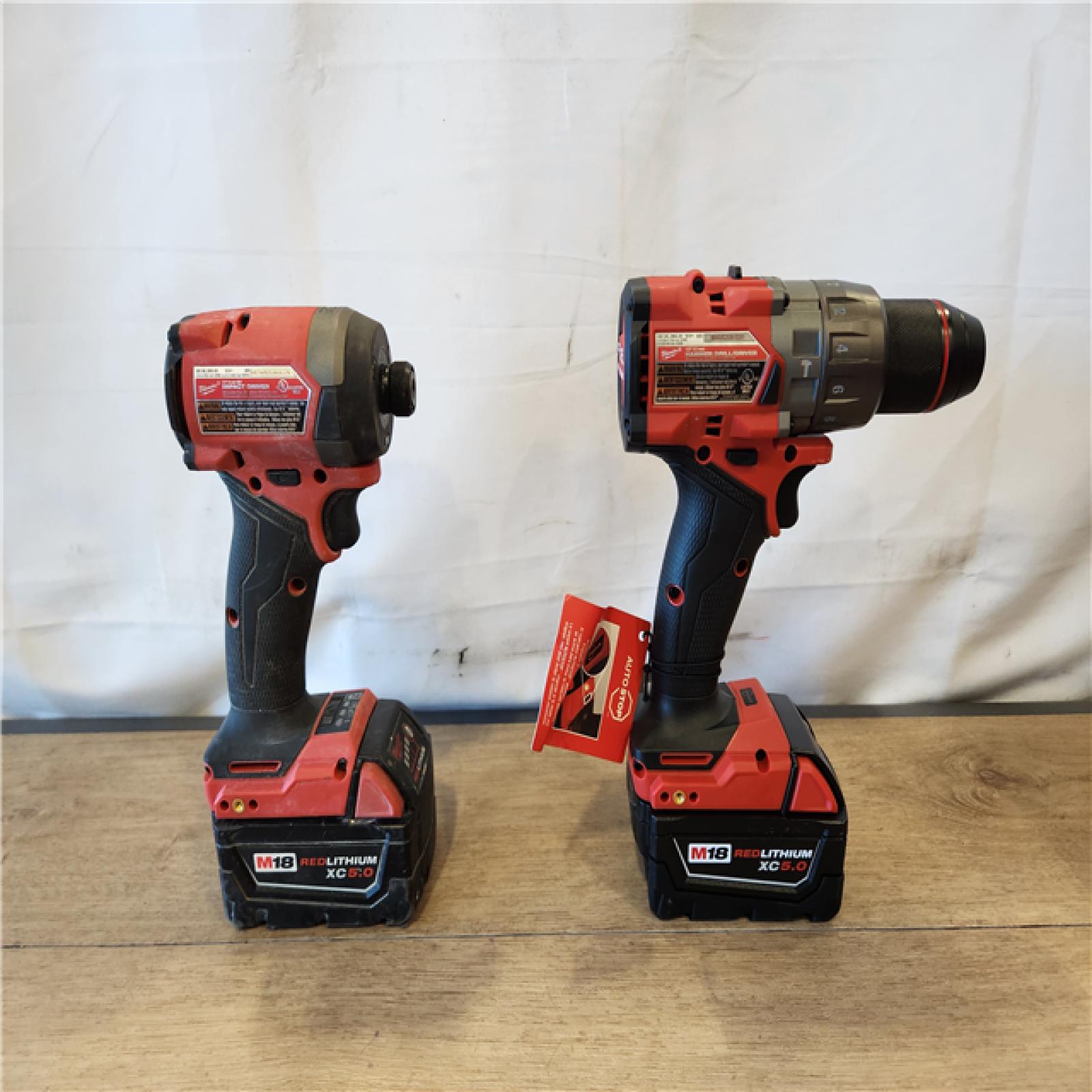 AS-IS- Milwaukee  FUEL 18V Lithium-Ion Brushless Cordless Hammer Drill and Impact Driver Combo Kit