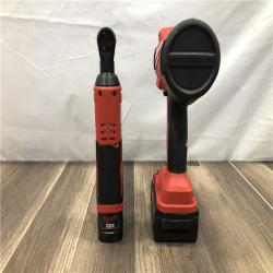 AS-IS Milwaukee 12/18V Lithium-Ion Cordless 3/8 in. Ratchet and 1/2 in. High Torque Impact Wrench with Friction Ring Combo Kit