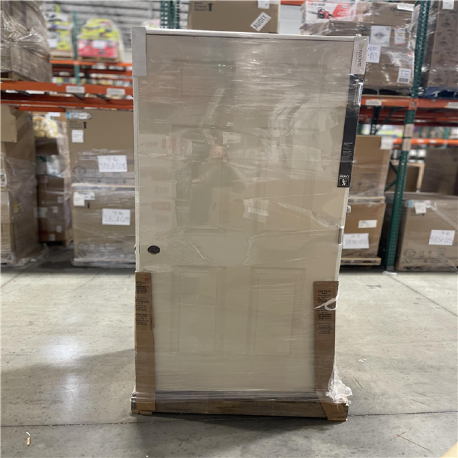 DALLAS LOCATION - Masonite 34 In. X 80 In. X 4-9/16 In. Primed 6-Panel Single Prehung Interior Door Left Hand Flat Jamb PALLET-(6 UNITS)
