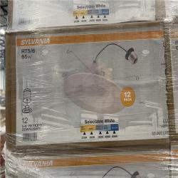 DALLAS LOCATION -LEDVANCE Integrated LED 6 in. Retro Fit Selectable Color 675 Lumen Dimmable Recessed Light White  Wet Rated (12-Pack)-PALLET-(60 CASES)