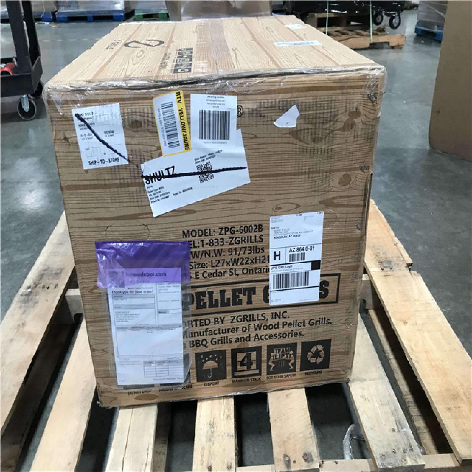 CALIFORNIA AS-IS Z GRILLS WOOD PELLET GRILL MODEL:zpg-6002b