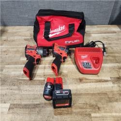Houston Location AS-IS Milwaukee FUEL 12-Volt Lithium-Ion Brushless Cordless Hammer Drill and Impact Driver Combo Kit
