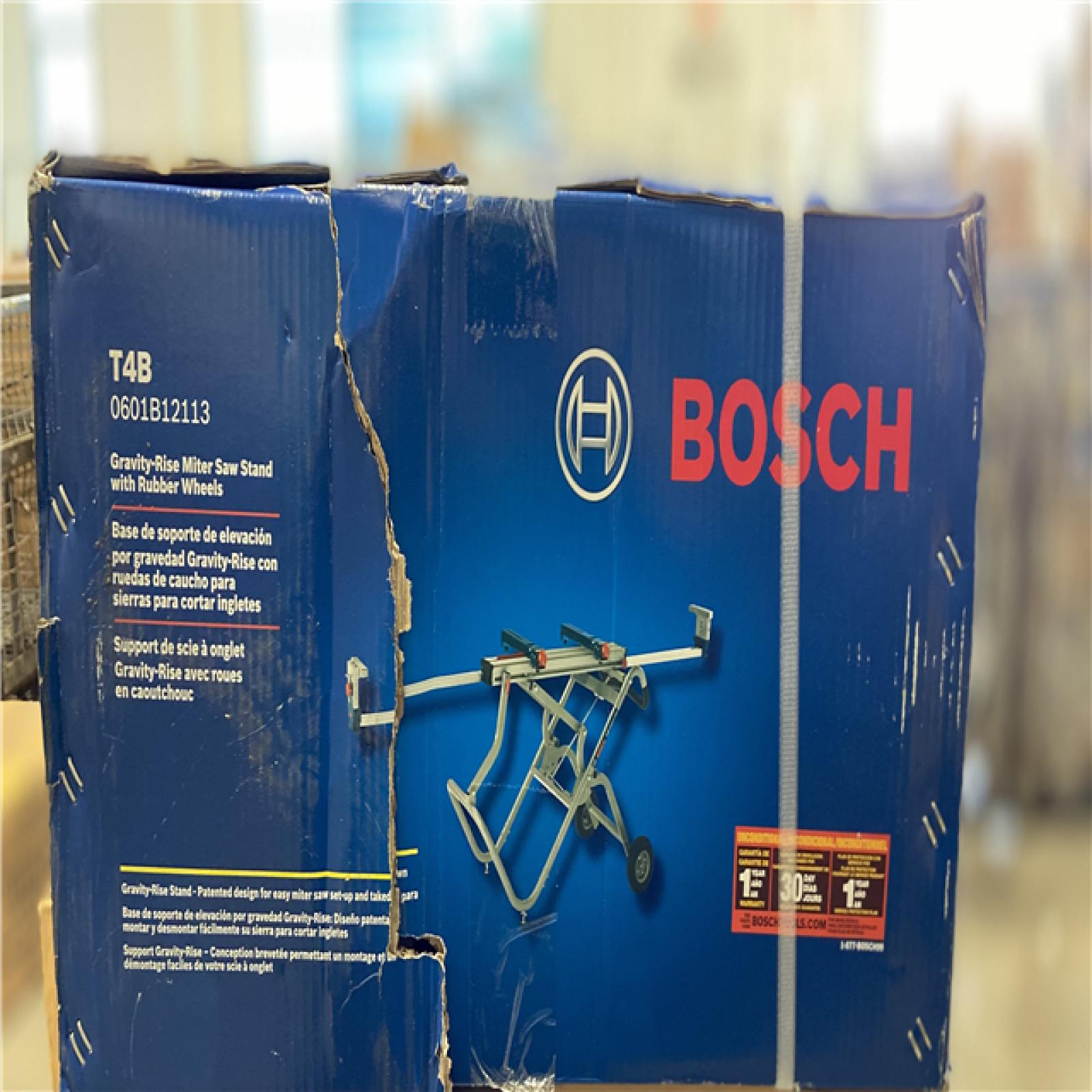 DALLAS LOCATION - Bosch Portable Folding Gravity Rise Miter Saw Stand with Wheels