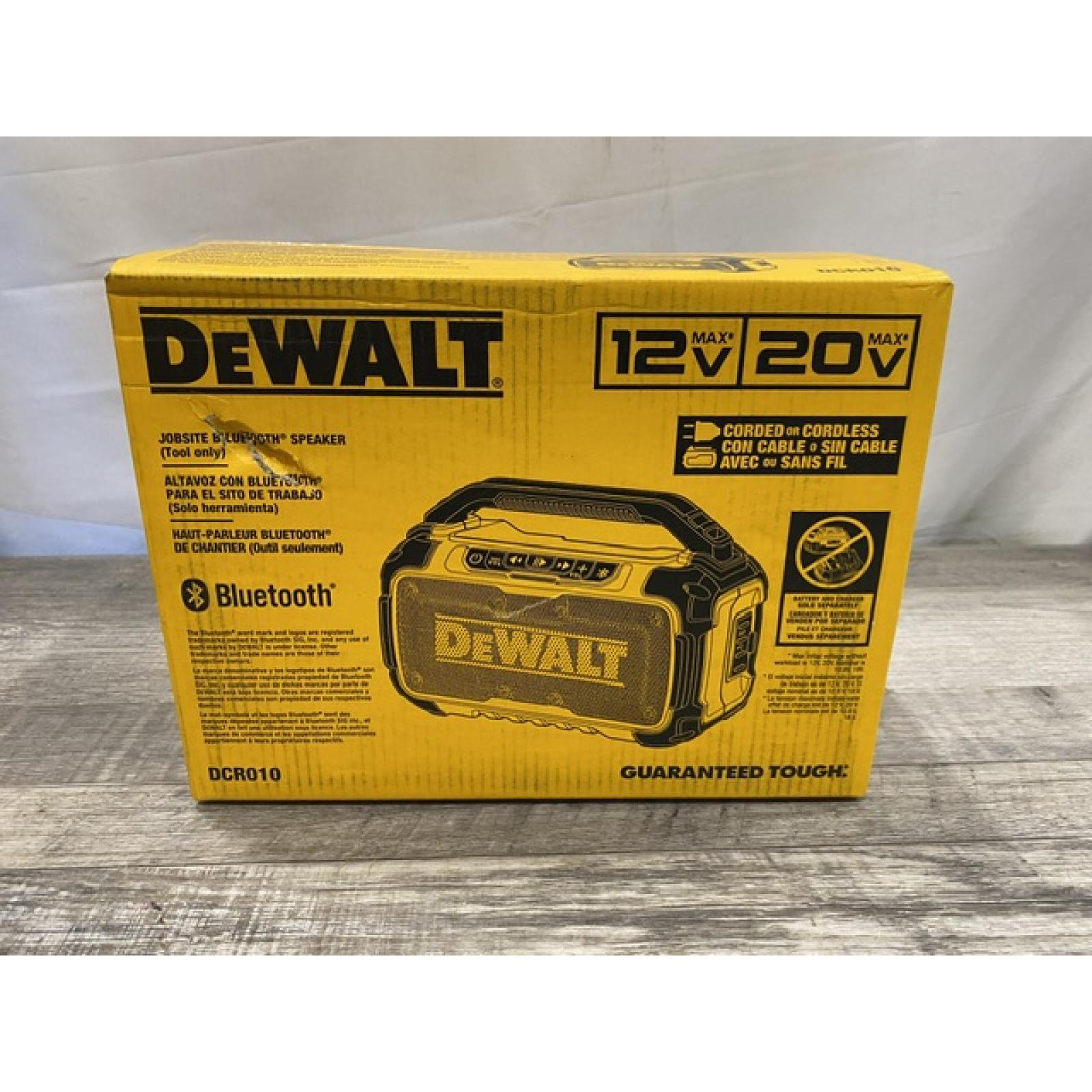 NEW - DEWALT 20V MAX Cordless Bluetooth Speaker (Tool Only)