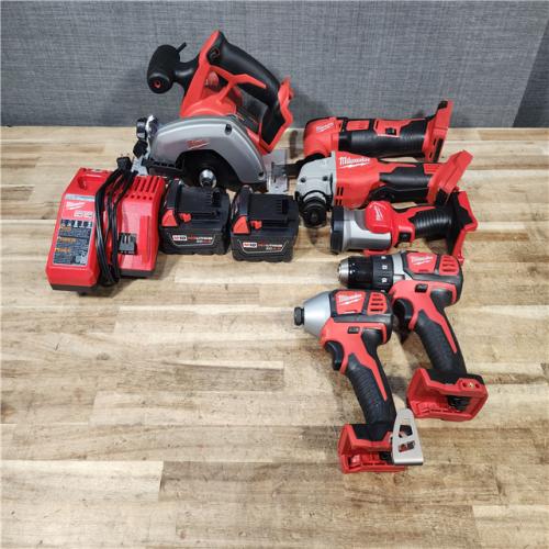 HOUSTON LOCATION - AS - IS Milwaukee 6 Tool Combo Kit W/ (2) Battery & Charger