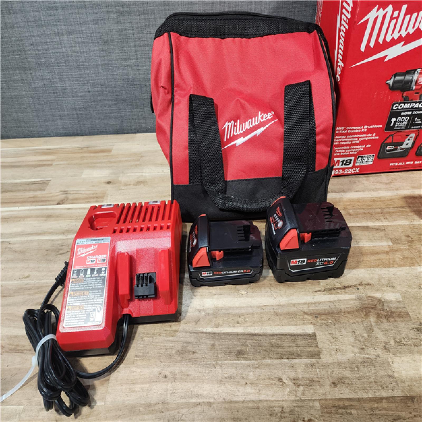 HOUSTON LOCATION - AS-IS Milwaukee 18-Volt Lithium-Ion Brushless Cordless Compact Hammer Drill/Impact Combo Kit