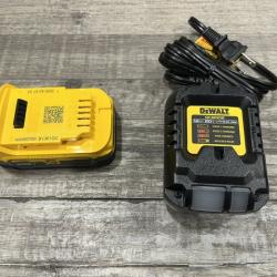 AS-IS DEWALT 20V MAX XR POWERSTACK Lithium-Ion Battery Starter Kit with 1.7Ah Battery and Charger
