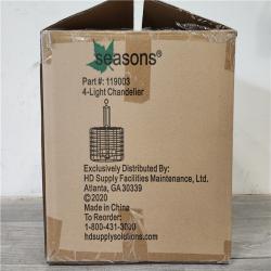 Phoenix Location NEW Seasons 4-Light Chandelier Part#: 1190003 Pallet (18 Total) (Sealed)