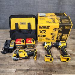 HOUSTON LOCATION - AS-IS (APPEARS LIKE NEW) DeWalt 20V MAX Lithium-Ion Cordless 3-Tool Combo Kit with (2) FLEXVOLT 6.0 Ah Batteries and Charger