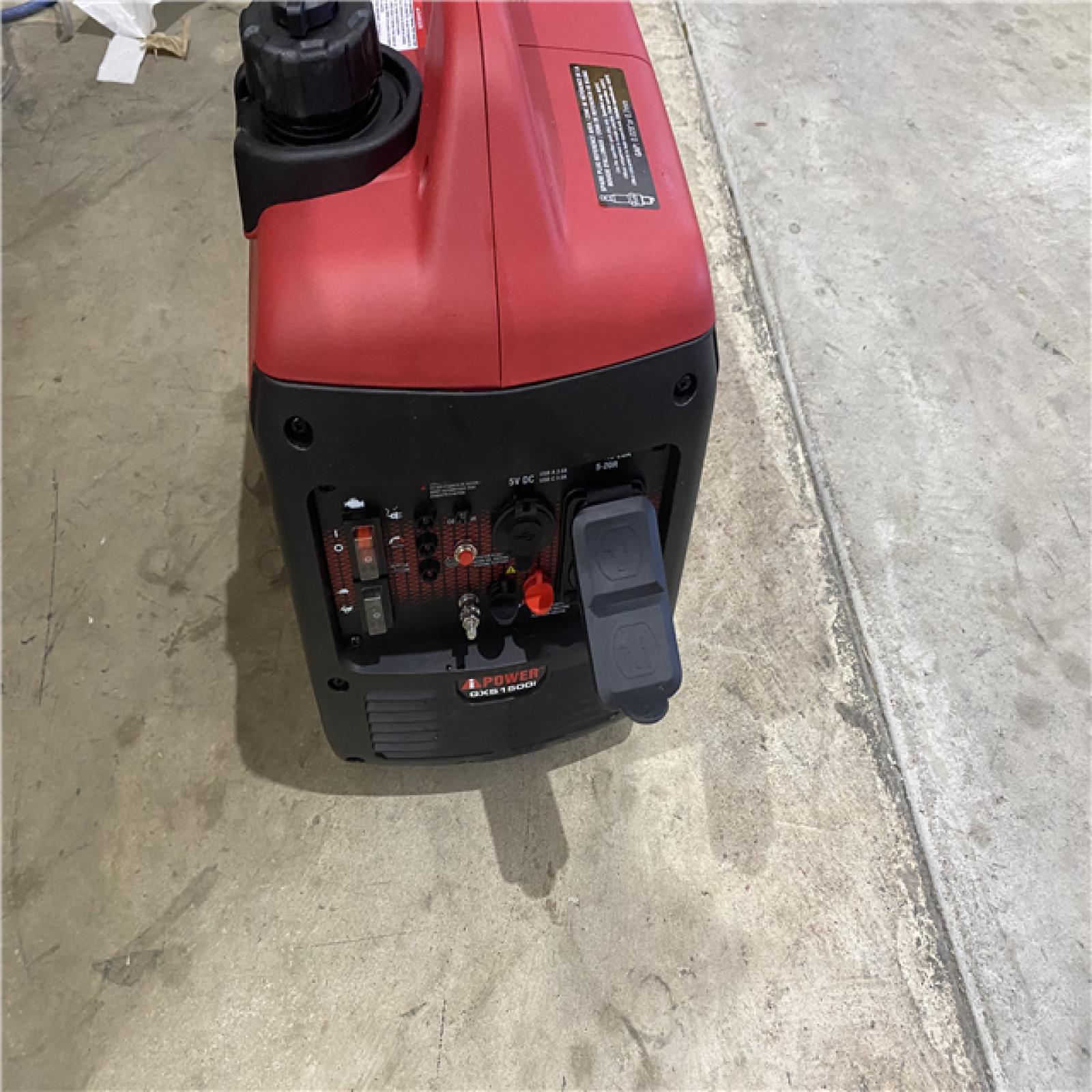 Houston location AS-IS A-ipower 1500-Watt Recoil Start Gasoline Powered Ultra-Light Inverter Generator with 60cc OHV Engine and CO Sensor Shutdown