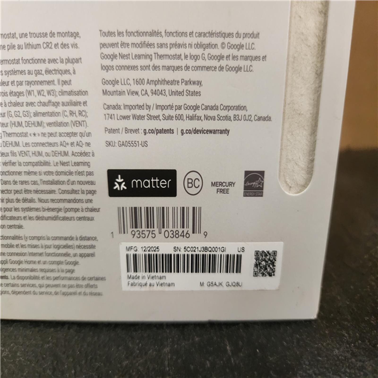 Phoenix AS-IS Google Nest Learning Thermostat (4th Gen) with Nest Temperature Sensor (2nd Gen) - Polished Silver