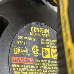 AS-IS DEWALT 20V MAX Lithium-Ion 15-Degree Electric Cordless Roofing Nailer Kit