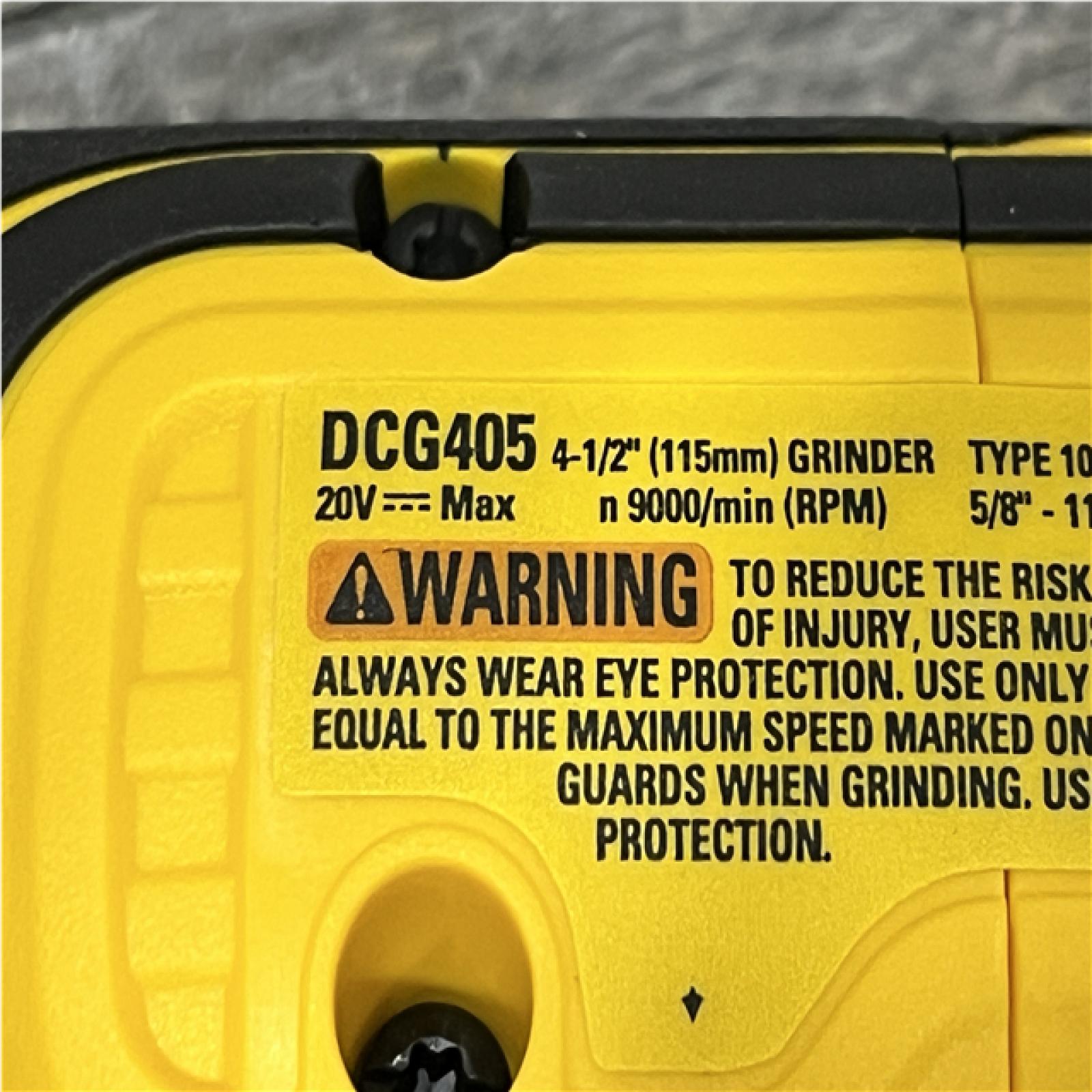 AS-IS DEWALT 20V MAX XR Cordless Brushless 4.5 in. Slide Switch Small Angle Grinder with Kickback Brake (Tool Only)