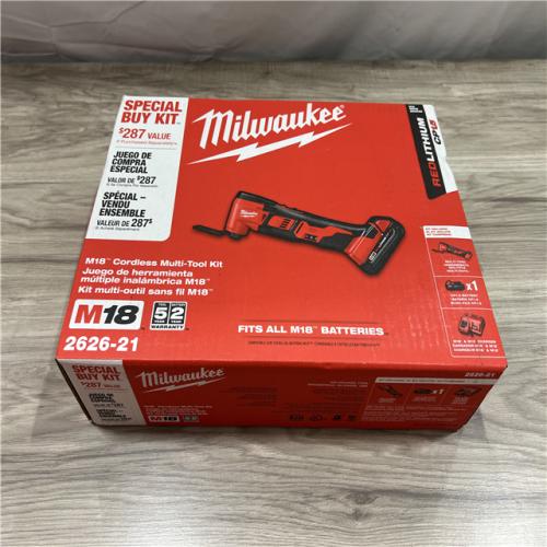 NEW Milwaukee 2626-21 M18 18V Cordless Oscillating Multi-Tool  Variable Speed  REDLITHIUM Battery Compatible  Fast Cutting  Sanding & Scraping Kit