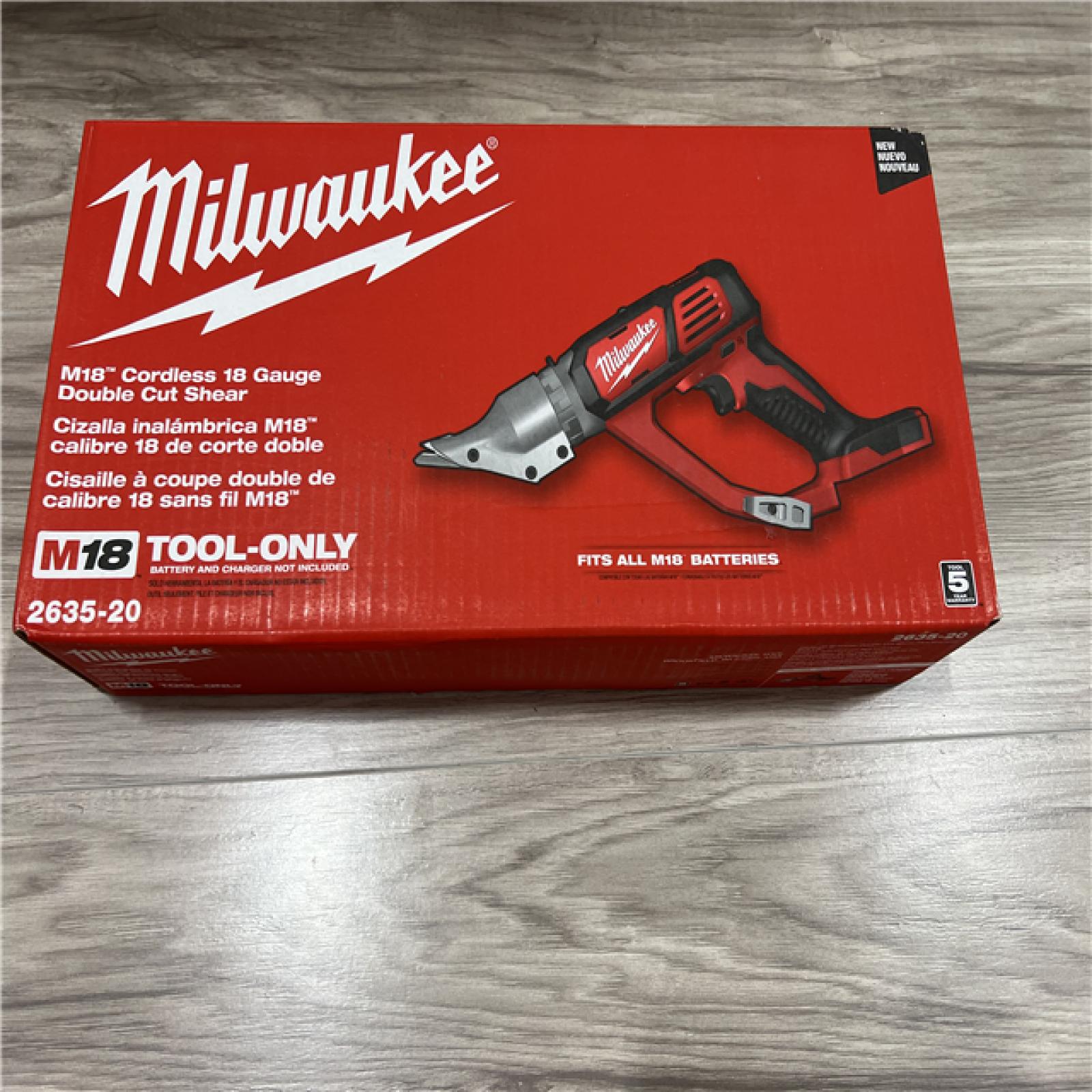 NEW Milwaukee M18 18-Volt Lithium-Ion Cordless 18-Gauge Double Cut Metal Shear (Tool-Only)