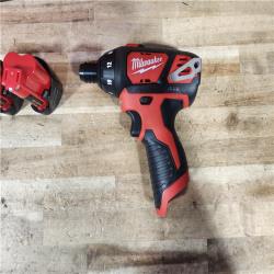 HOUSTON LOCATION - AS - IS Milwaukee M12 FUEL 12-Volt Lithium-Ion Brushless Cordless 1/4 in. Hex 2-Speed Screwdriver Kit W/(2) 2.0h Batteries & Hard Case