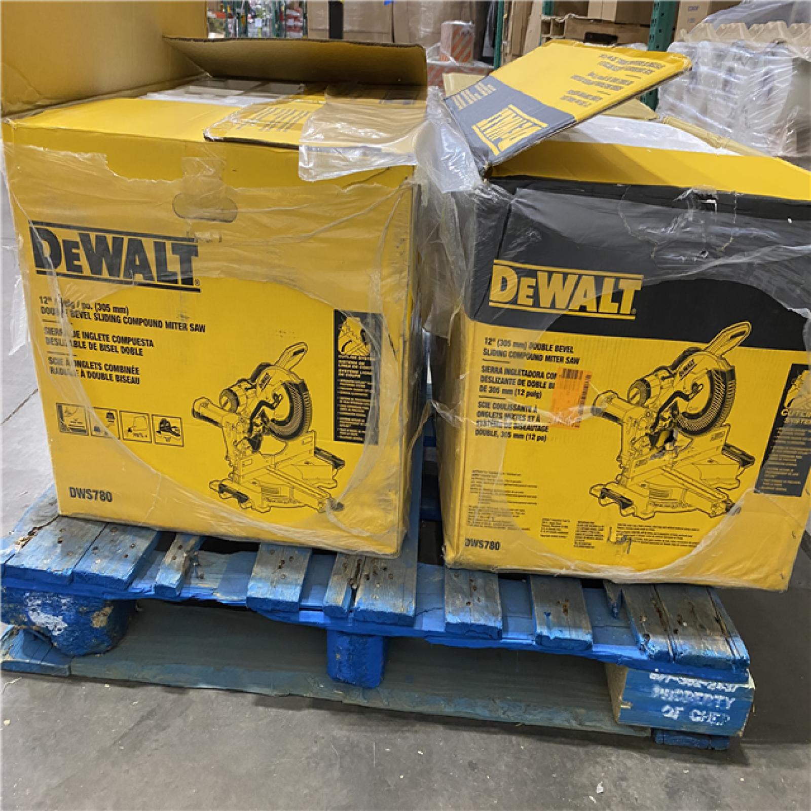 Dallas Location - As-Is DEWALT 15 Amp Corded 12 in. Double Bevel Sliding Compound Miter Saw (Lot Of 2)