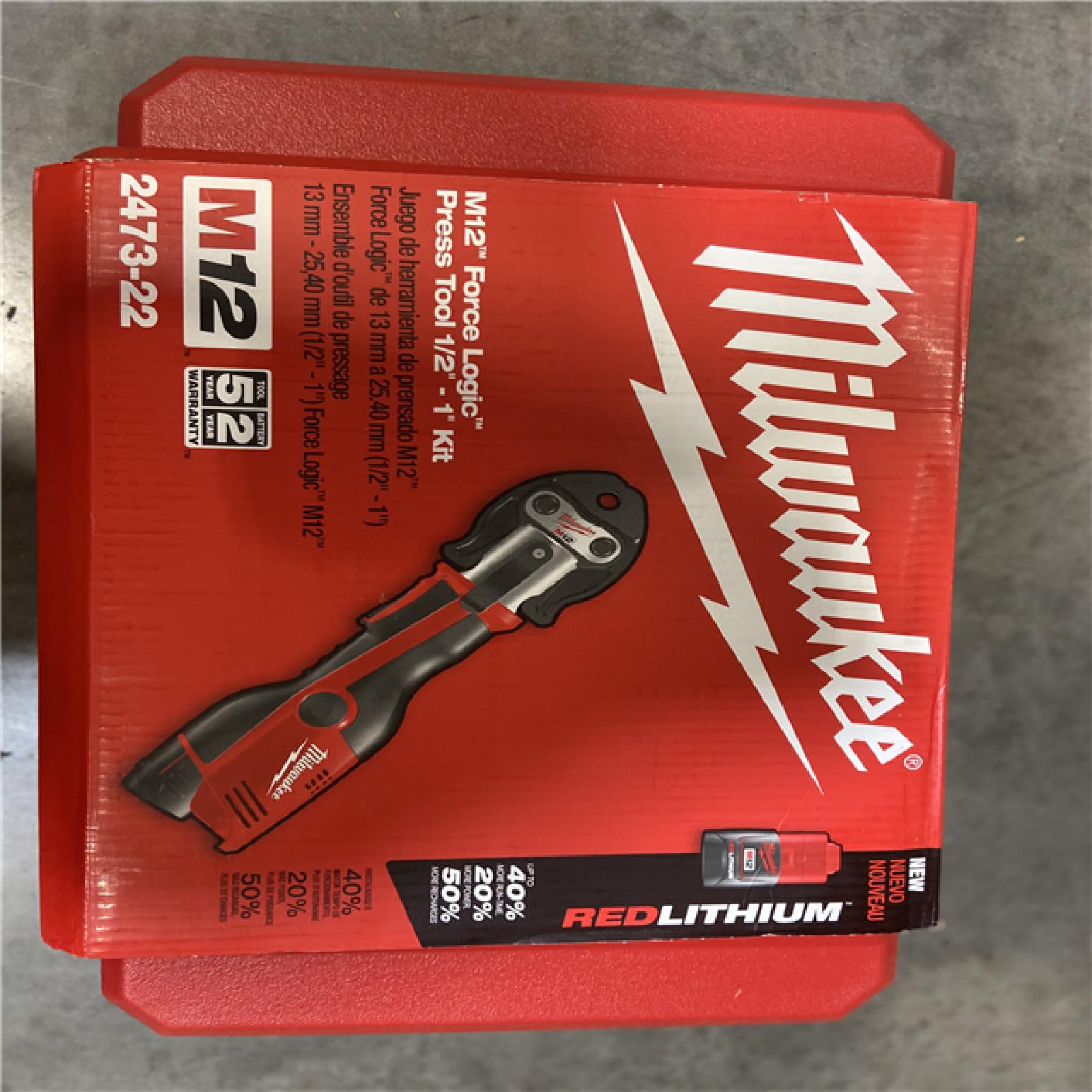 NEW! - Milwaukee M12 12-Volt Lithium-Ion Force Logic Cordless Press Tool Kit (3 Jaws Included) with Two 1.5 Ah Battery and Hard Case