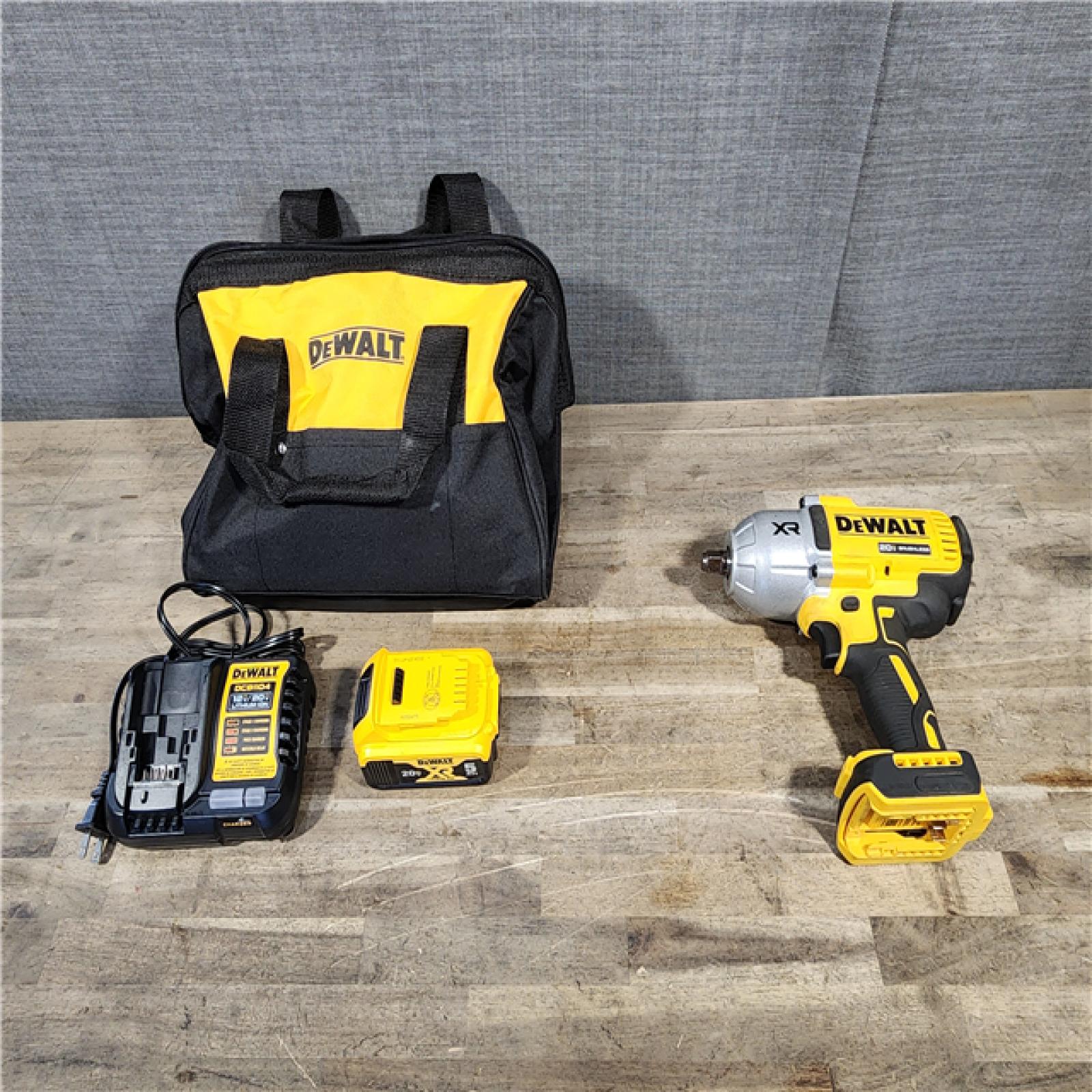 HOUSTON LOCATION - AS-IS Dewalt 20V MAX Lithium-Ion Cordless 1/2 in. Impact Wrench Kit W/ BATTERY & CHARGER