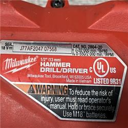 AS-IS Milwaukee Fuel 18-Volt Lithium-Ion Brushless Cordless 1/2 in. Hammer Drill Driver Kit